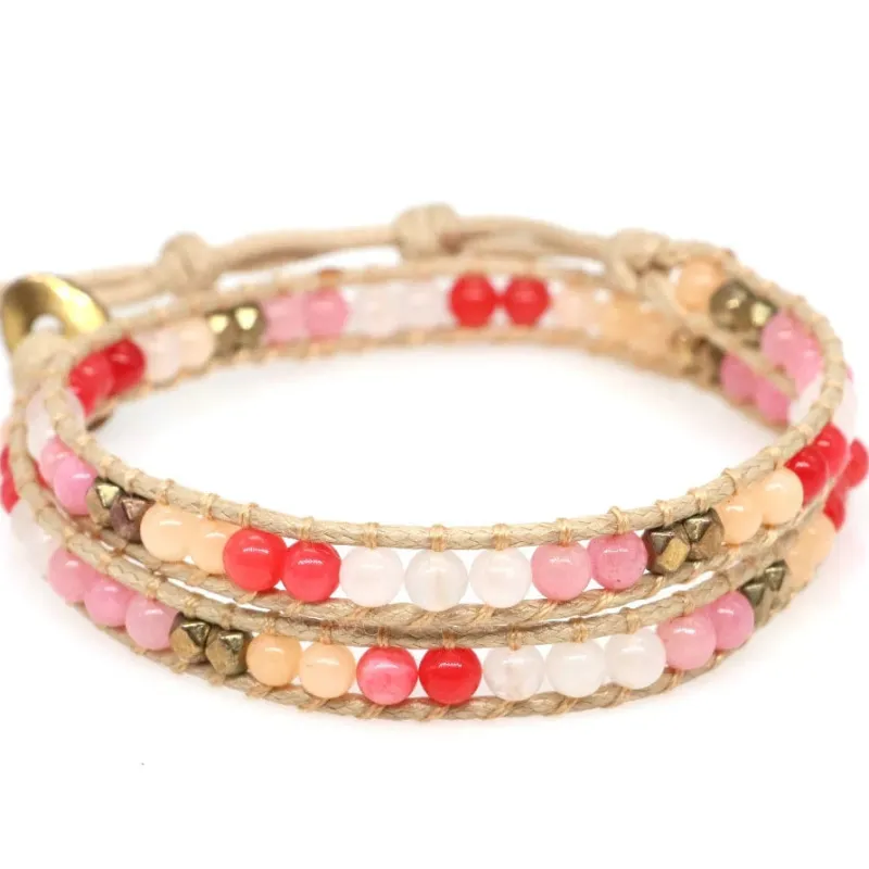 Mixed Jade Wrap Bracelet - 2 Wrap sold by Victoria Emerson