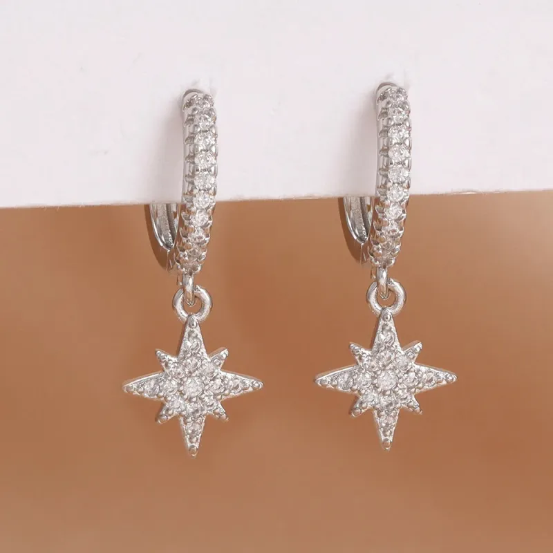 Starburst CZ Drop Earrings sold by Victoria Emerson