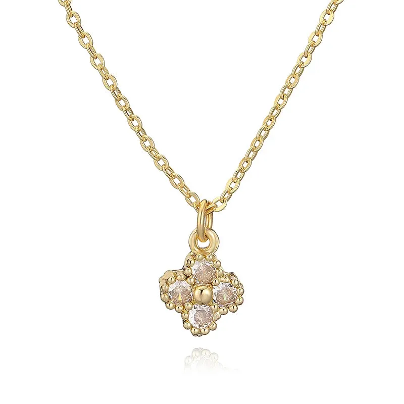 Petite Floral CZ Necklace sold by Victoria Emerson