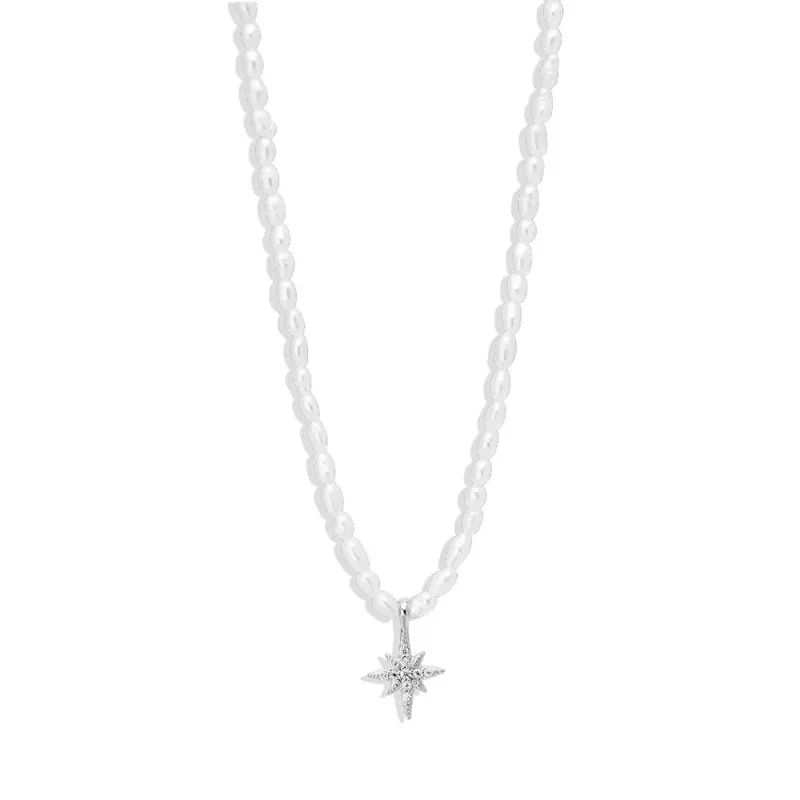 Classic 925 Silver Cross Necklace With Pearls sold by Victoria Emerson