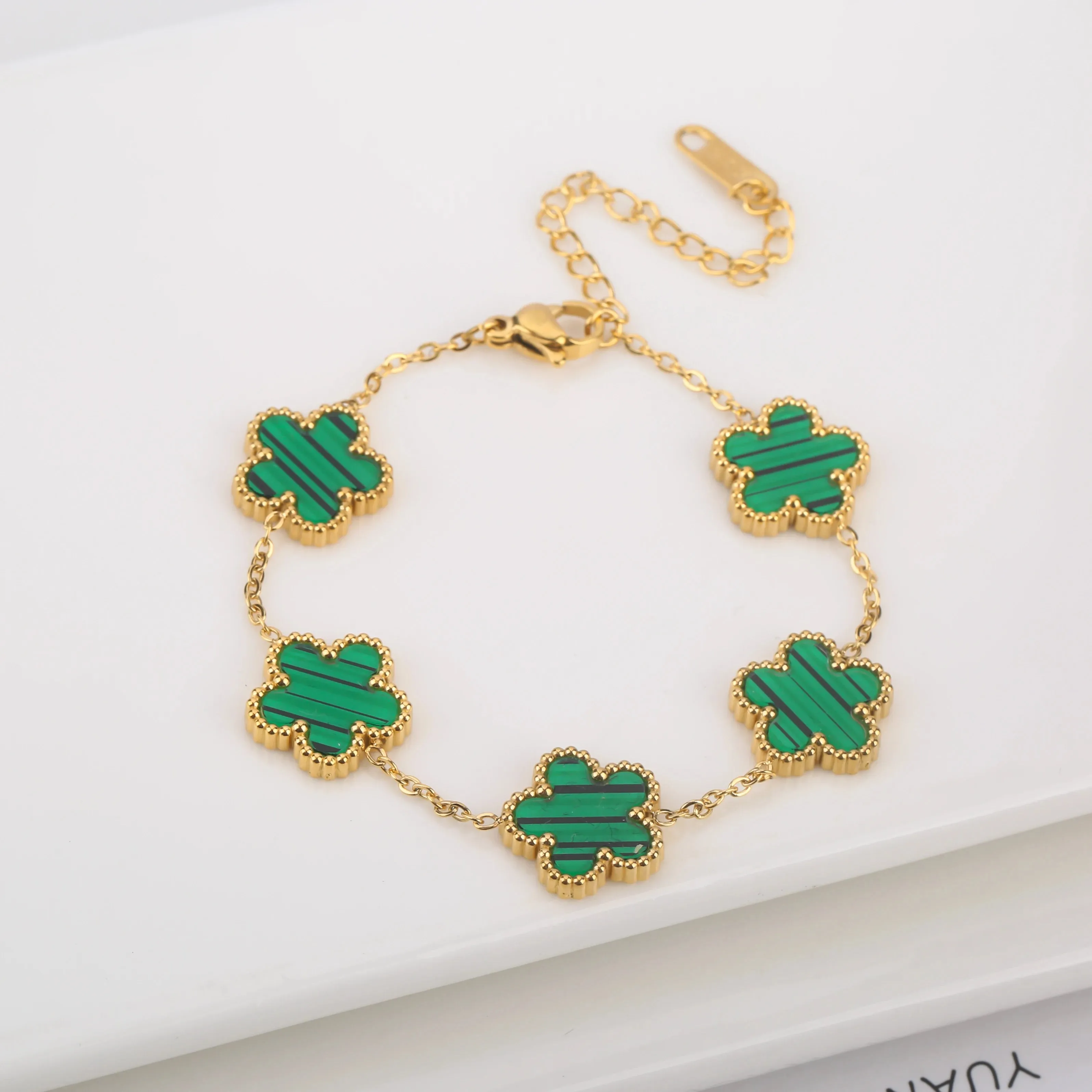 Green Clover Gold Bracelet sold by Victoria Emerson product image thumbnail 2