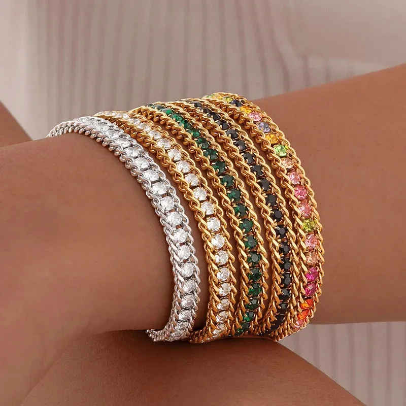 The Iced Lumi Tennis Bracelet sold by Victoria Emerson