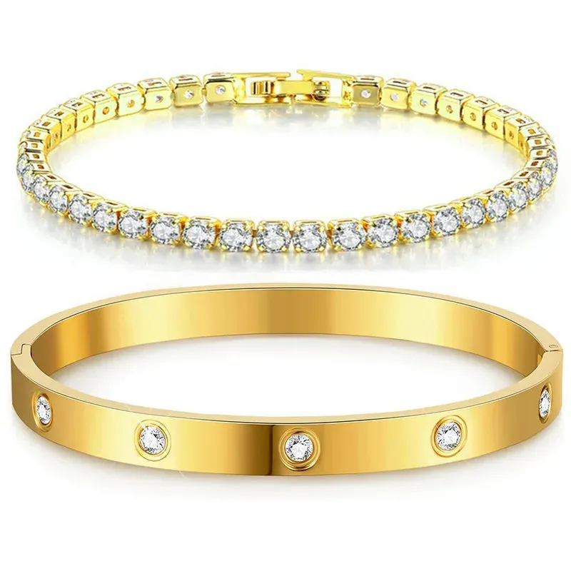 The Radiant Stack Tennis Bracelets made by Victoria Emerson