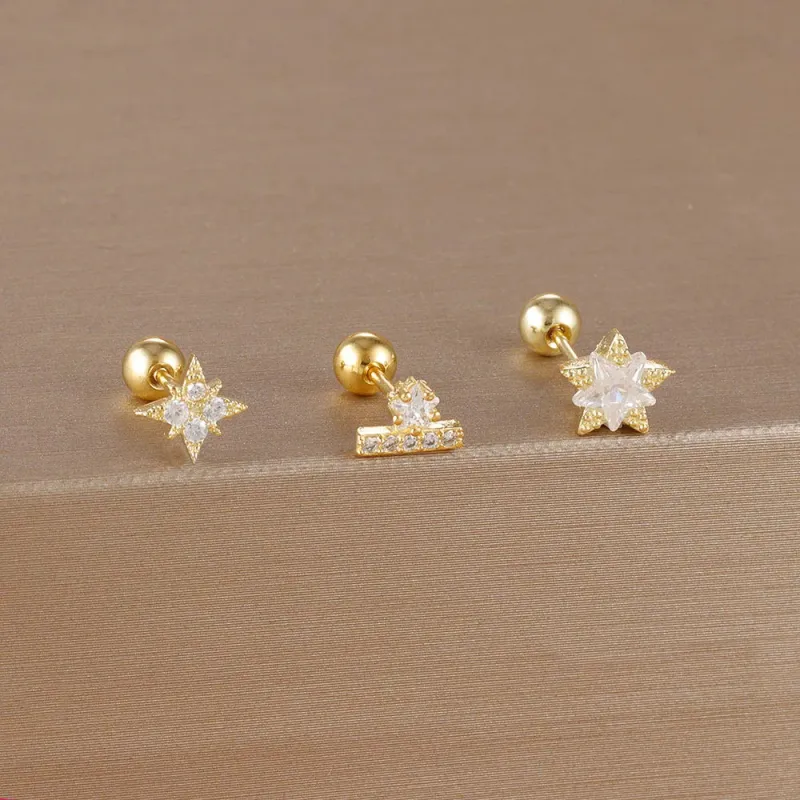 Crown & Crystal Stud Earring Set (3-Piece) sold by Victoria Emerson