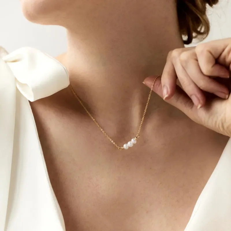 18K Gold Plated Pearl Choker Necklace sold by Victoria Emerson