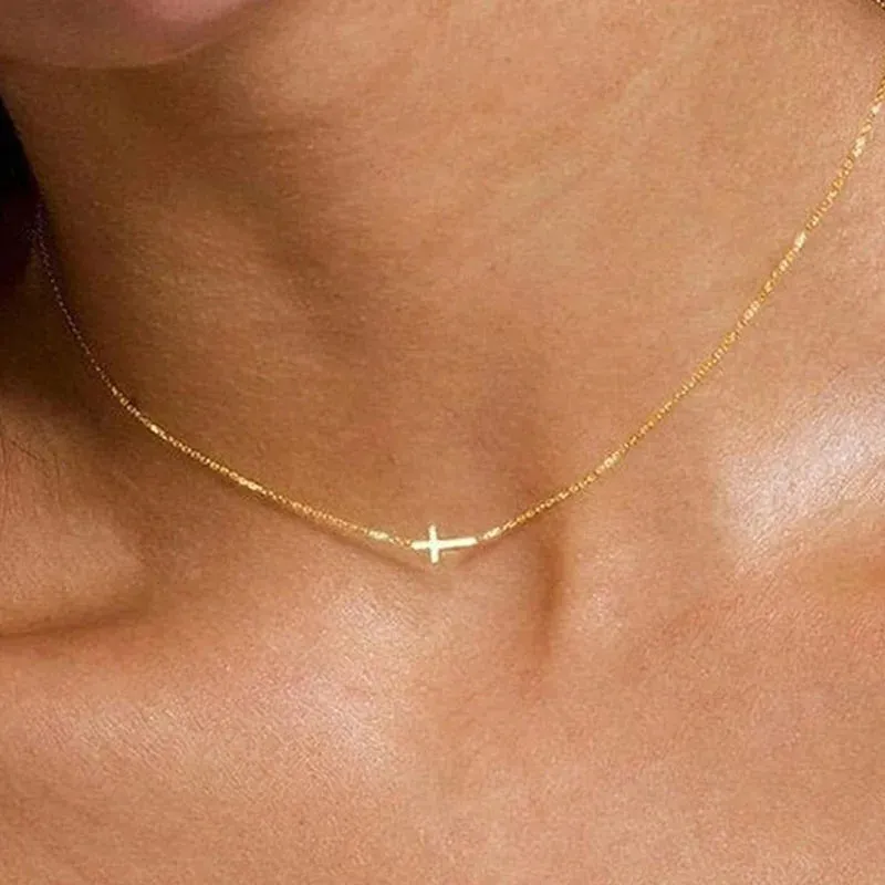 Slim Cross Pendant Necklace sold by Victoria Emerson