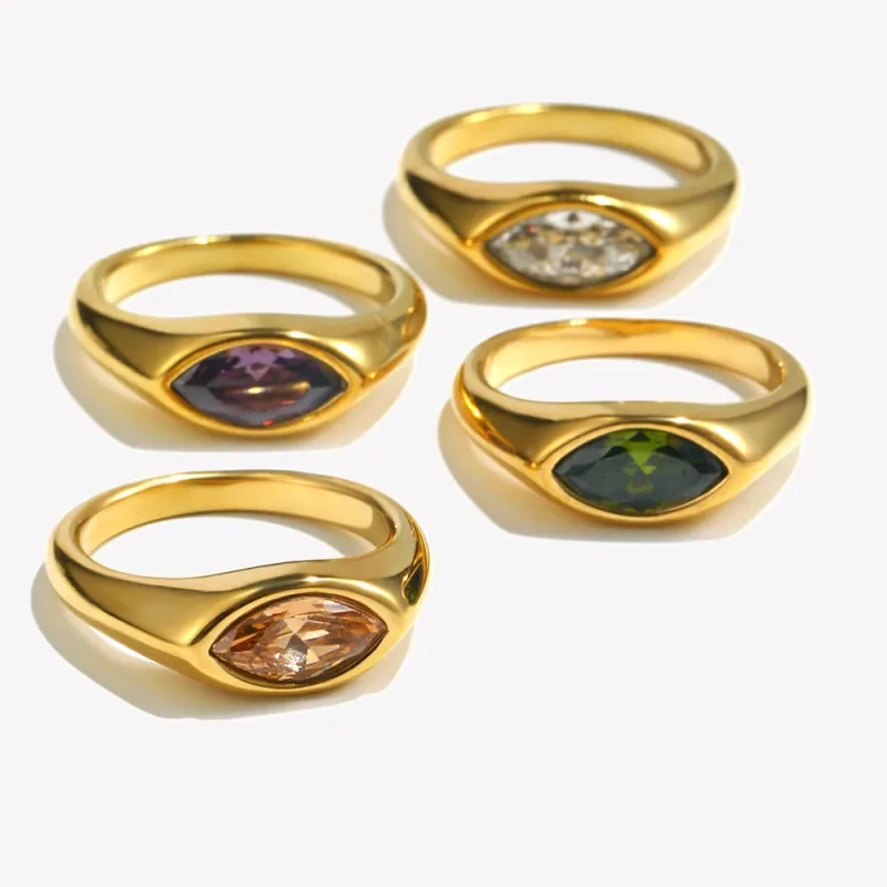 Aurora Marquise Signet Ring made by Victoria Emerson