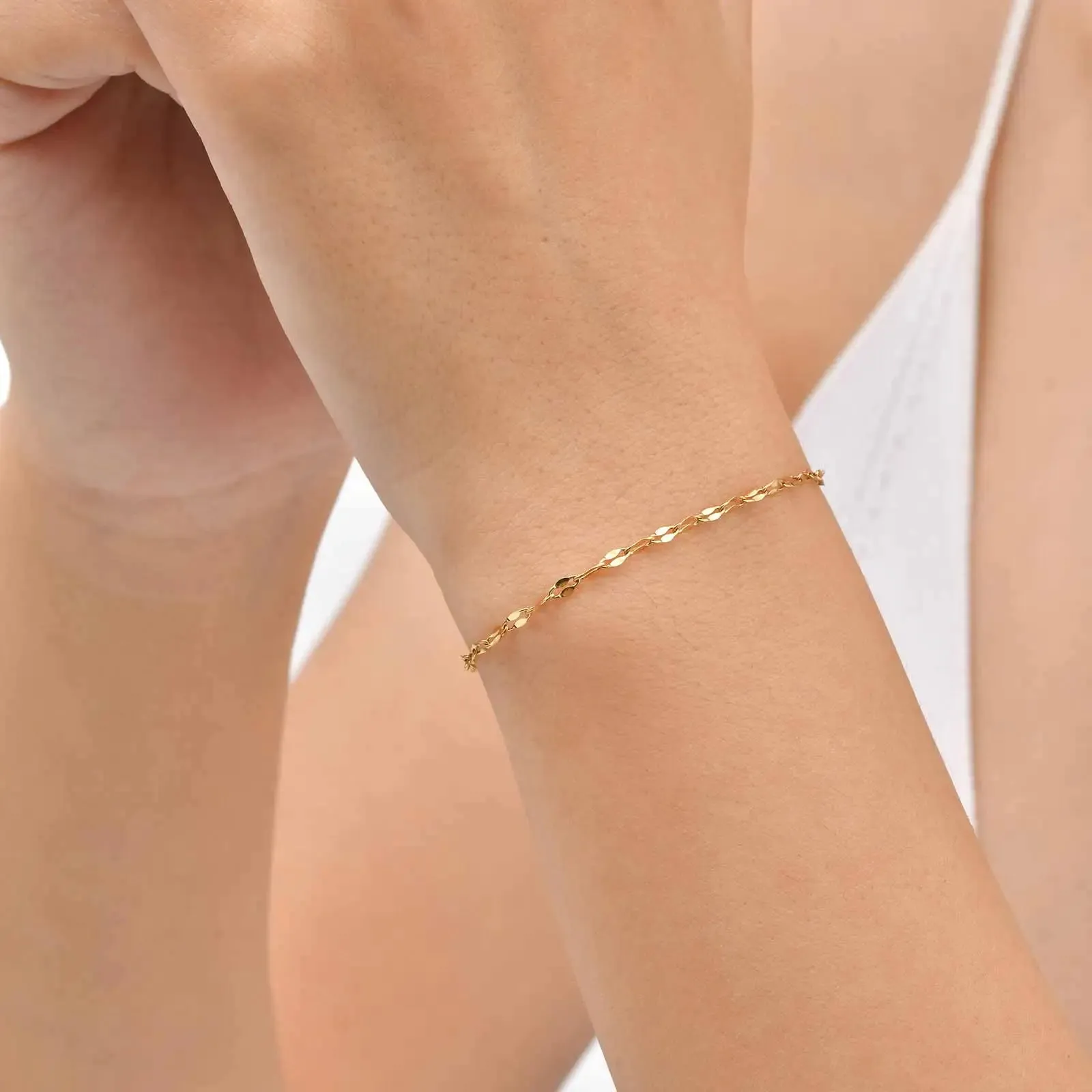 18K Gold Layered Chain & Cuff Bracelet Stack sold by Victoria Emerson product image thumbnail 4