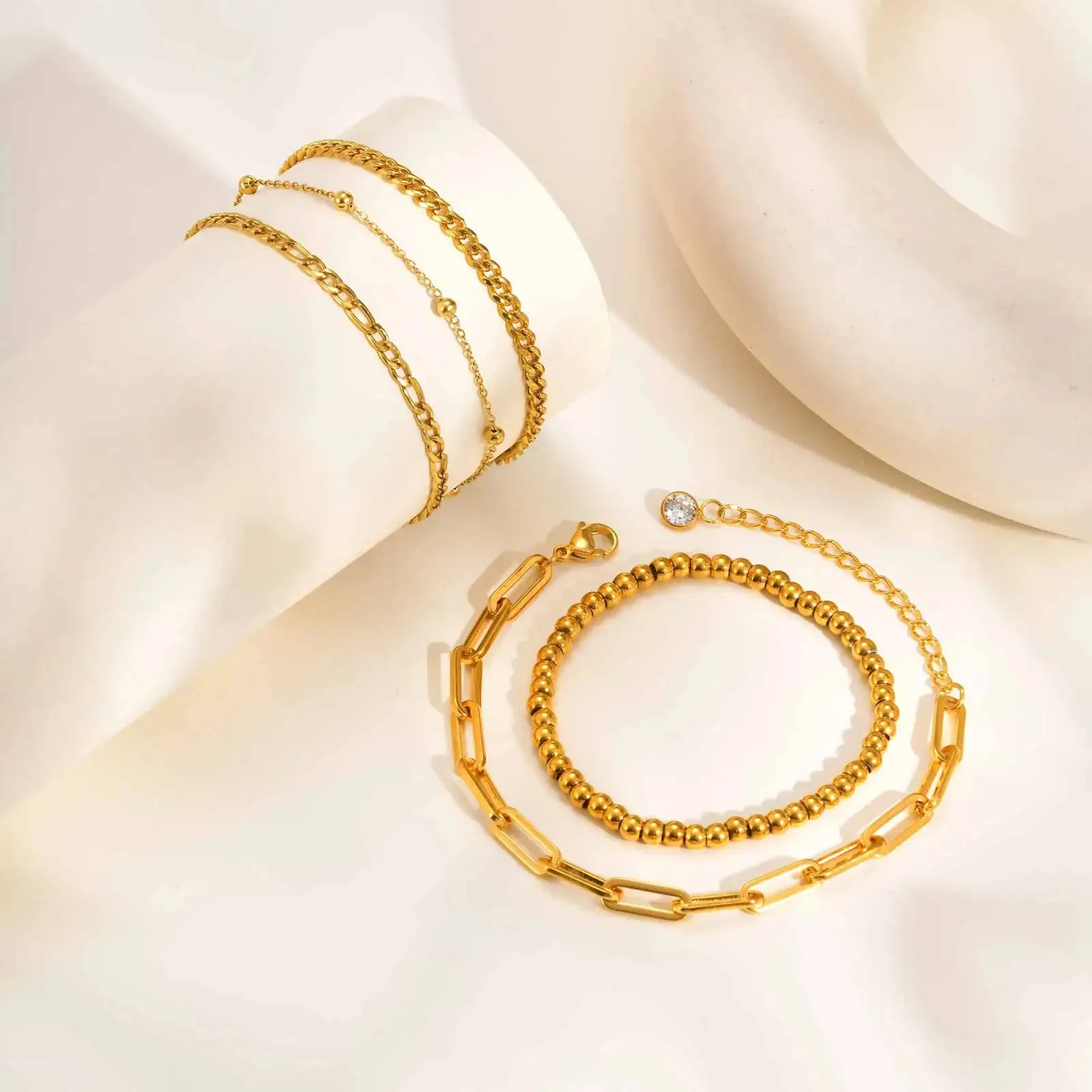 Everyday Gold Stack Bracelet Set sold by Victoria Emerson product image thumbnail 5