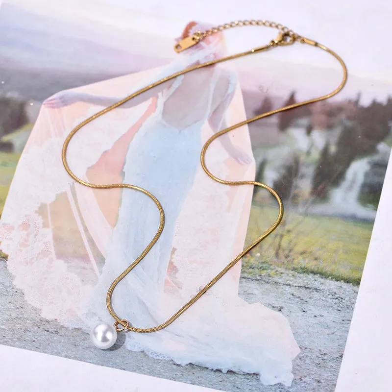 Simple Pearl Pendant Necklace sold by Victoria Emerson product image thumbnail 2