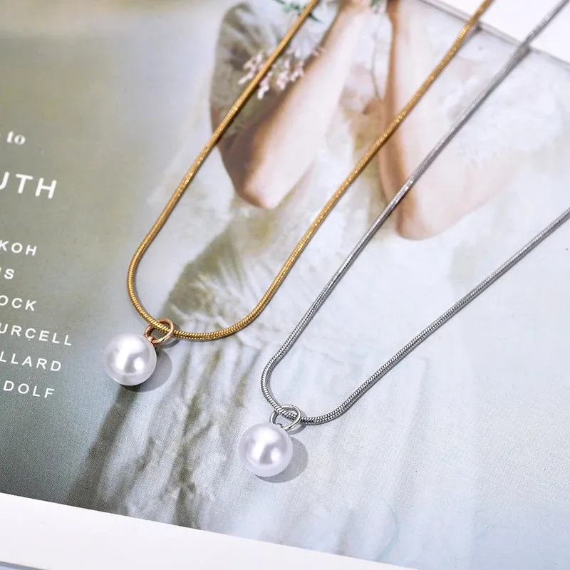 Simple Pearl Pendant Necklace sold by Victoria Emerson product image thumbnail 3