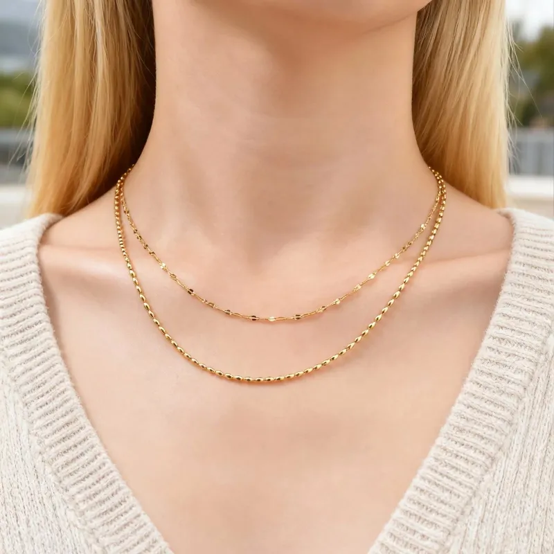 Layered Bead Chain Necklace made by Victoria Emerson
