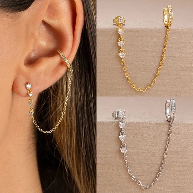 Sienna Chain Tassel Stud Earring made by Victoria Emerson