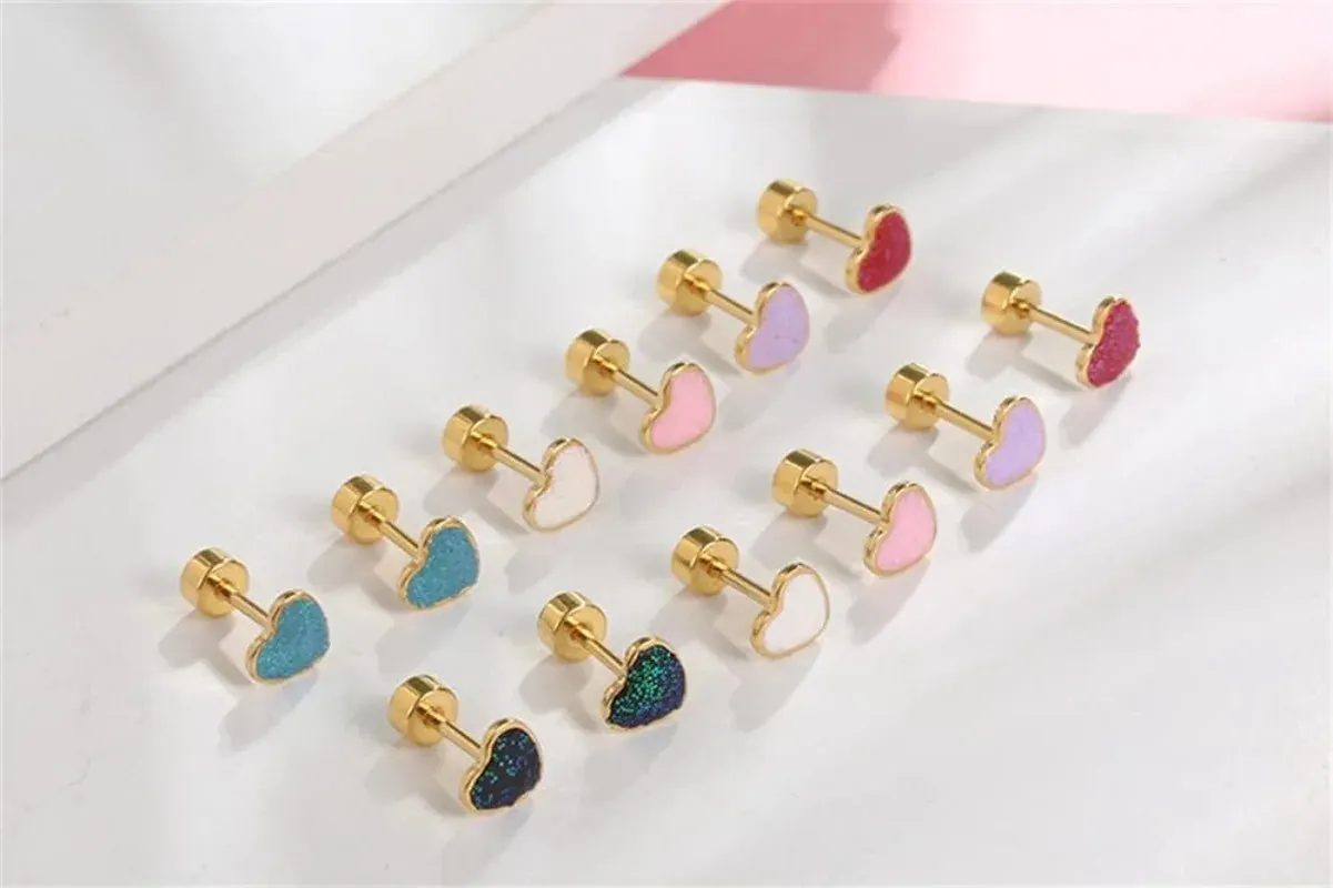 Sweetheart Titanium Stud Earrings sold by Victoria Emerson product image thumbnail 5