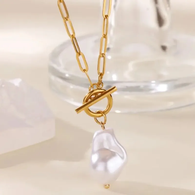 Baroque Pearl Chain Necklace sold by Victoria Emerson