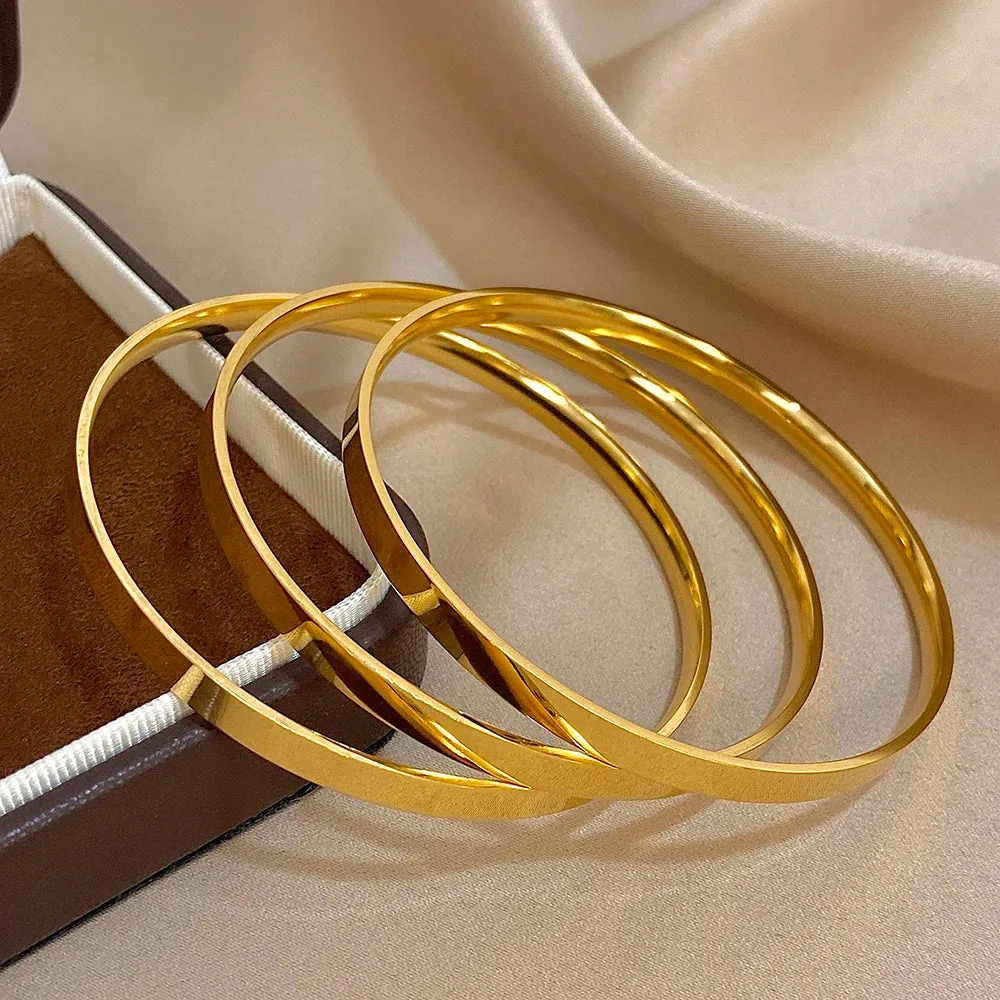 18K Gold-Plated Bangle Set (3-Piece) sold by Victoria Emerson product image thumbnail 4