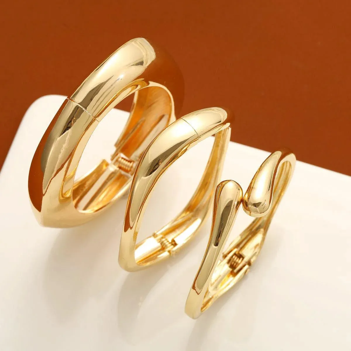 Gold Chunky Open Cuff Set sold by Victoria Emerson product image thumbnail 3