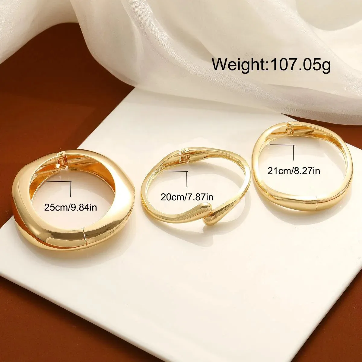 Gold Chunky Open Cuff Set sold by Victoria Emerson product image thumbnail 4