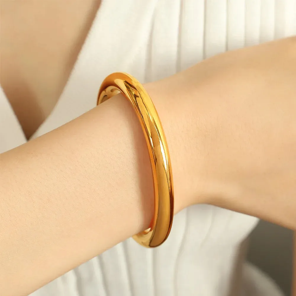 18K Gold-Plated Hollow Cuff Bracelet sold by Victoria Emerson product image thumbnail 5