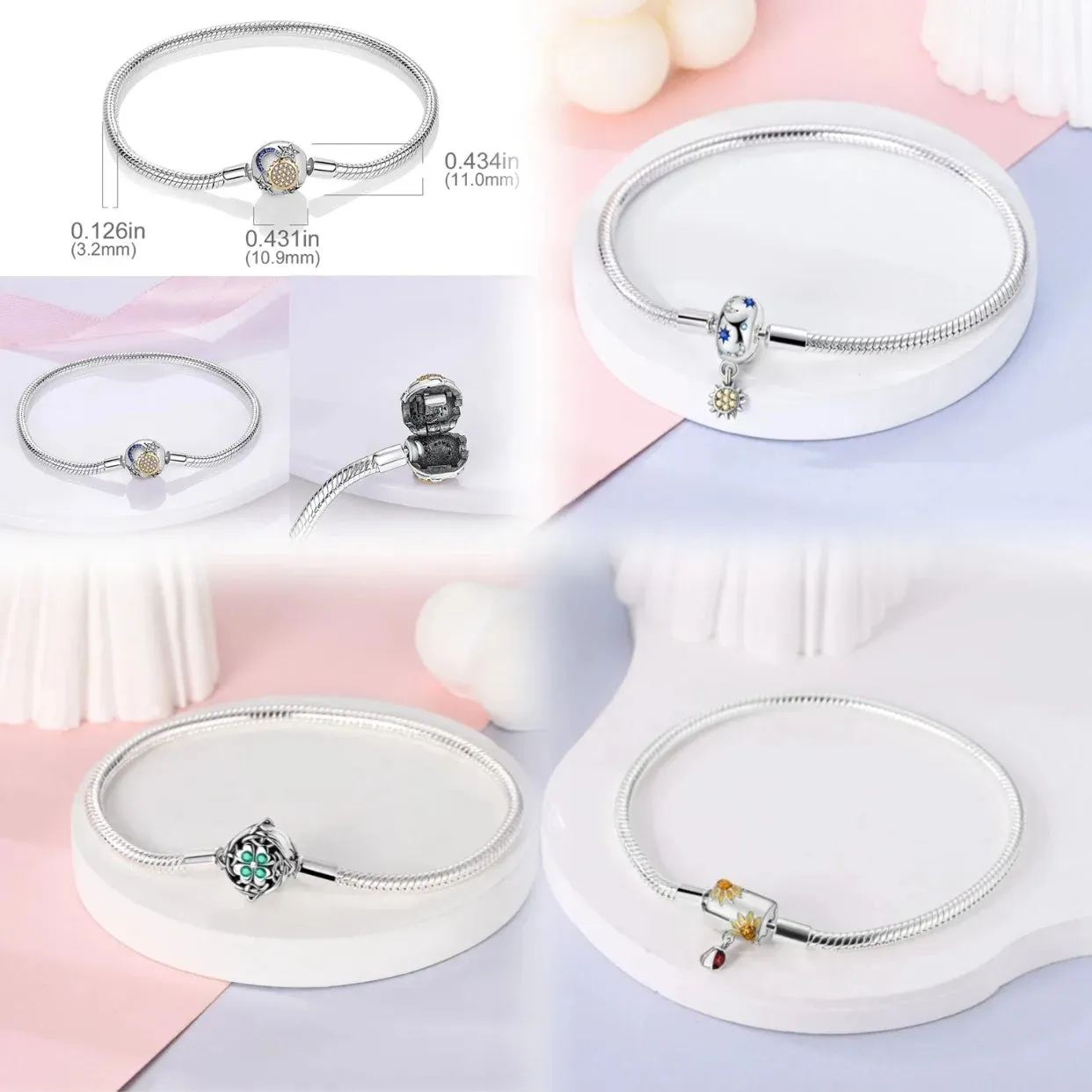 Sterling Silver Zirconia Charm Bracelet sold by Victoria Emerson product image thumbnail 5