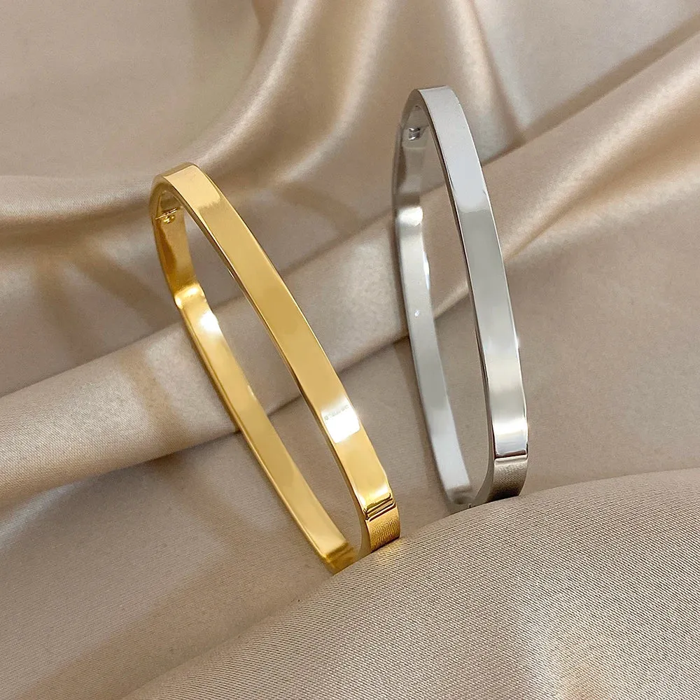 Square-Edge Stainless Steel Bangle sold by Victoria Emerson product image thumbnail 4