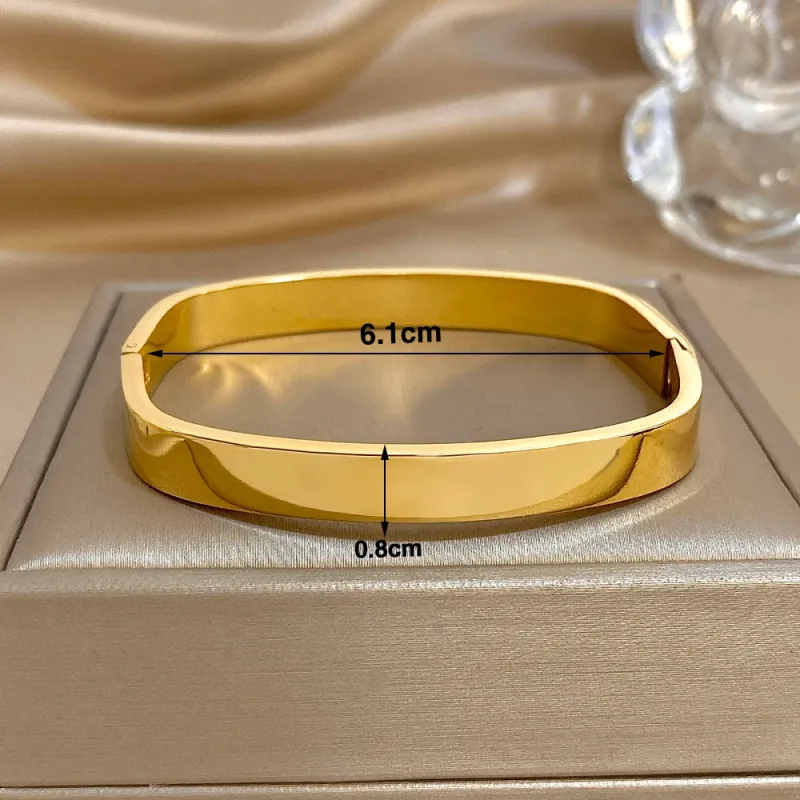 Square-Edge Stainless Steel Bangle made by Victoria Emerson