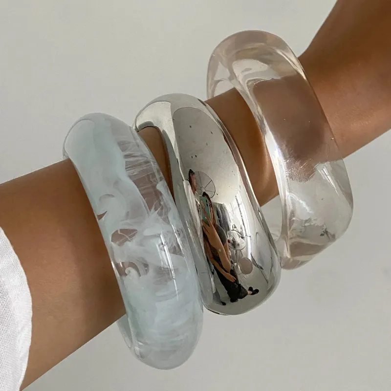 Clear Acrylic Wide Bangle made by Victoria Emerson