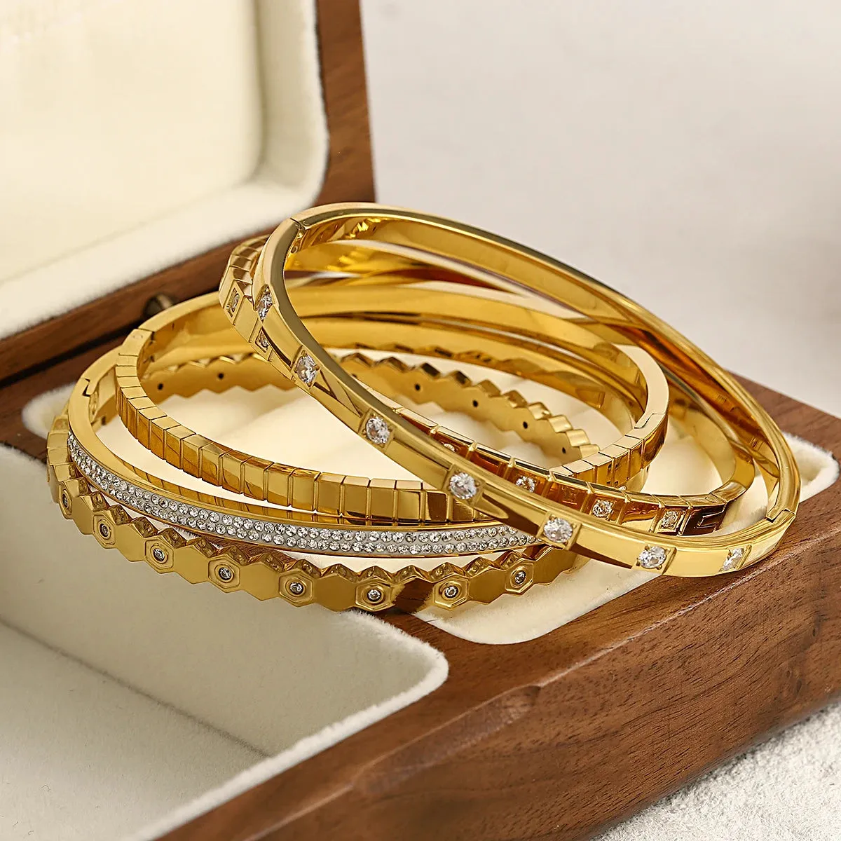 Gold-Plated Zirconia Bangle sold by Victoria Emerson product image thumbnail 2