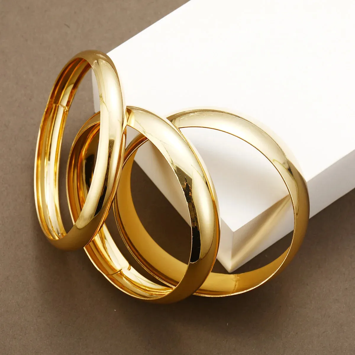 Gold Wide Bangle Set (3-Piece) sold by Victoria Emerson product image thumbnail 4