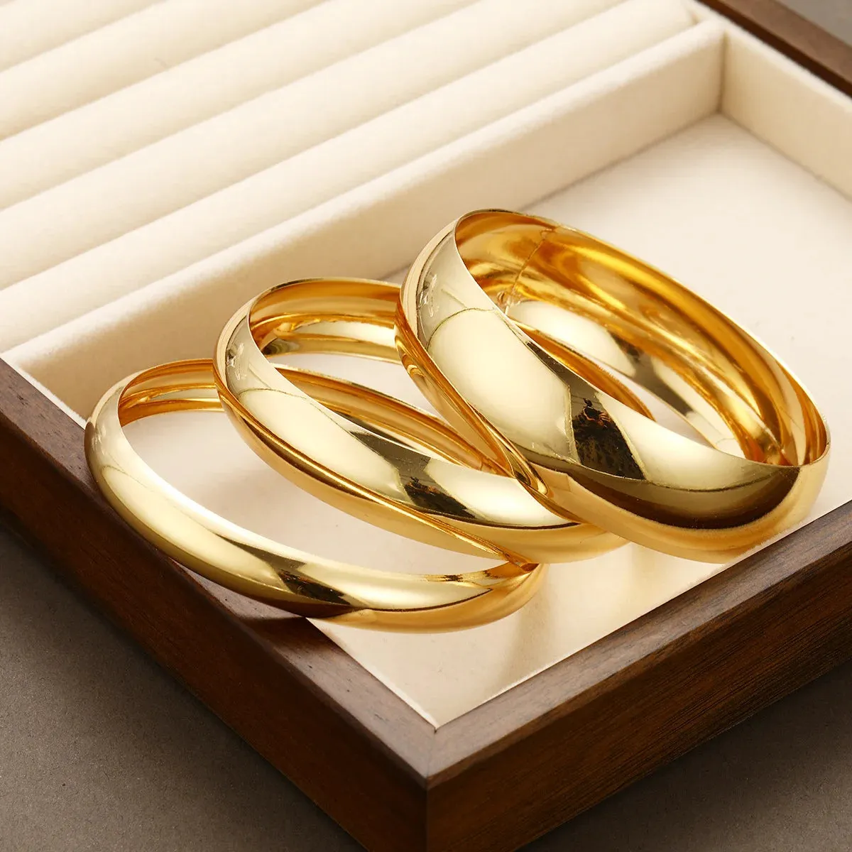 Gold Wide Bangle Set (3-Piece) sold by Victoria Emerson product image thumbnail 2