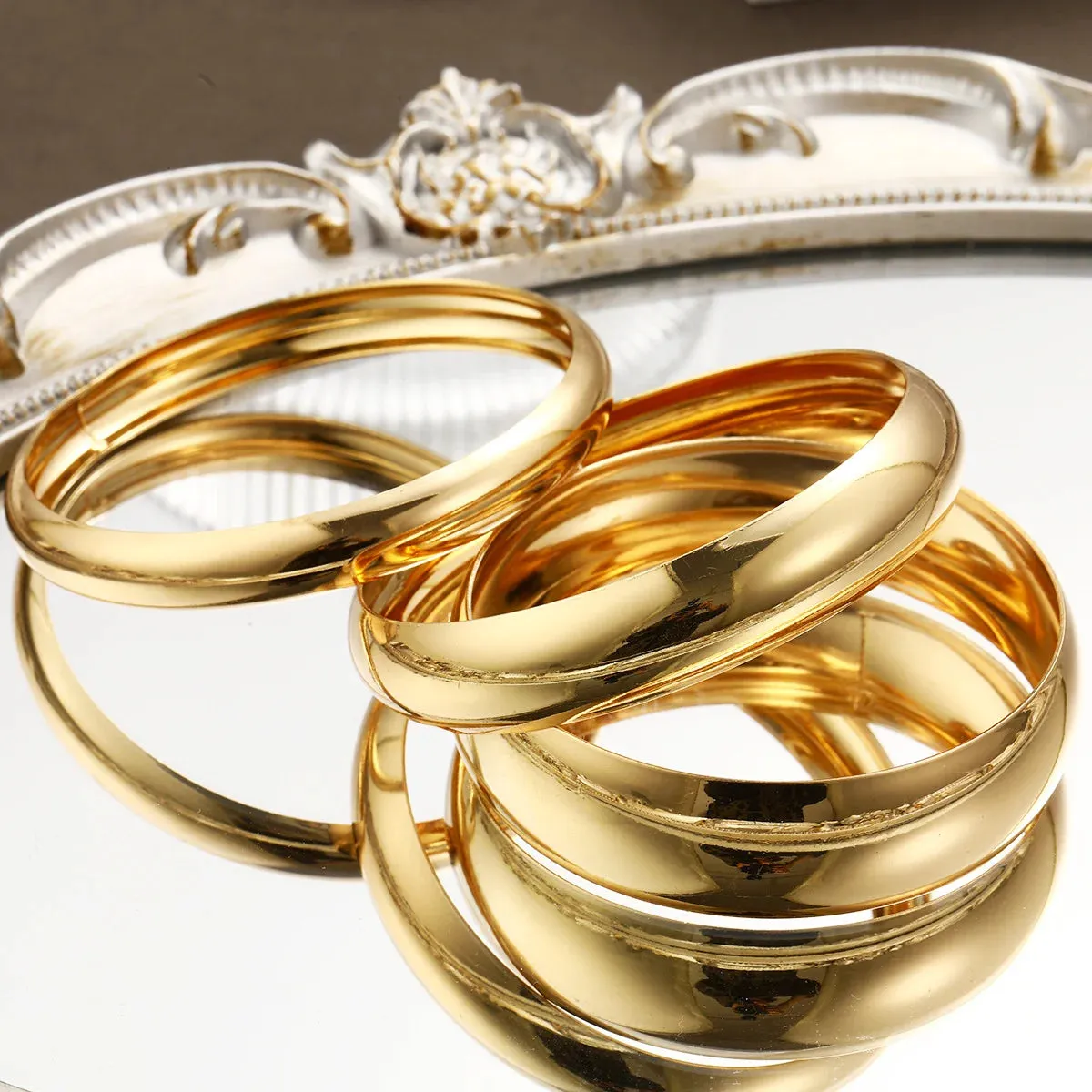 Gold Wide Bangle Set (3-Piece) sold by Victoria Emerson product image thumbnail 3