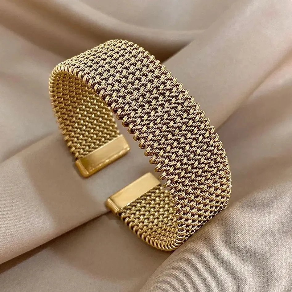 Woven Gold Cuff Bracelet sold by Victoria Emerson