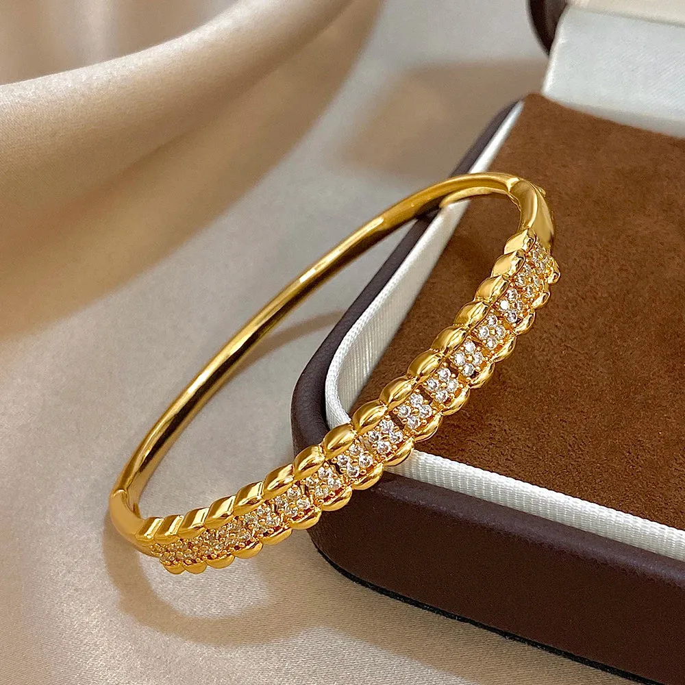 Layered Zirconia Cuff Bracelet sold by Victoria Emerson product image thumbnail 5