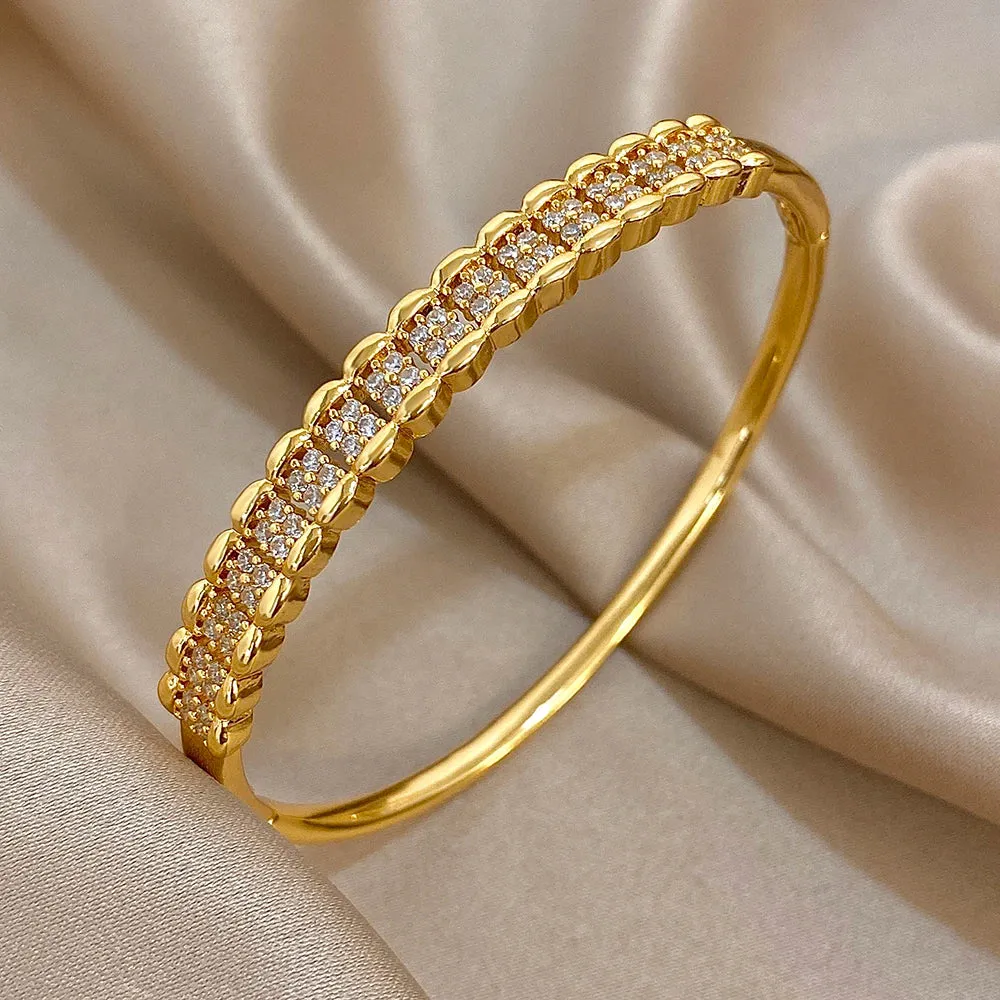 Layered Zirconia Cuff Bracelet sold by Victoria Emerson product image thumbnail 4