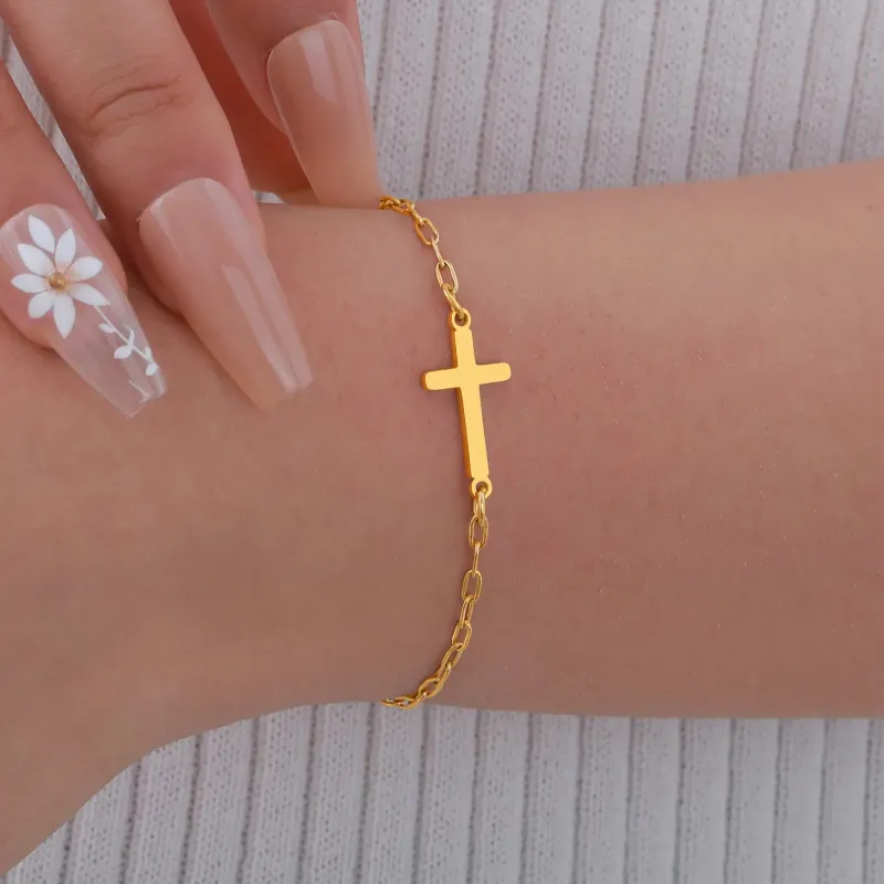 CZ Cross Chain Bracelet made by Victoria Emerson