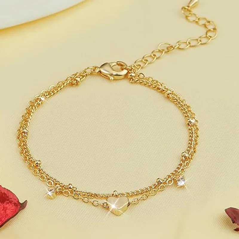 14K Gold-Plated Heart Chain Bracelet sold by Victoria Emerson product image thumbnail 5