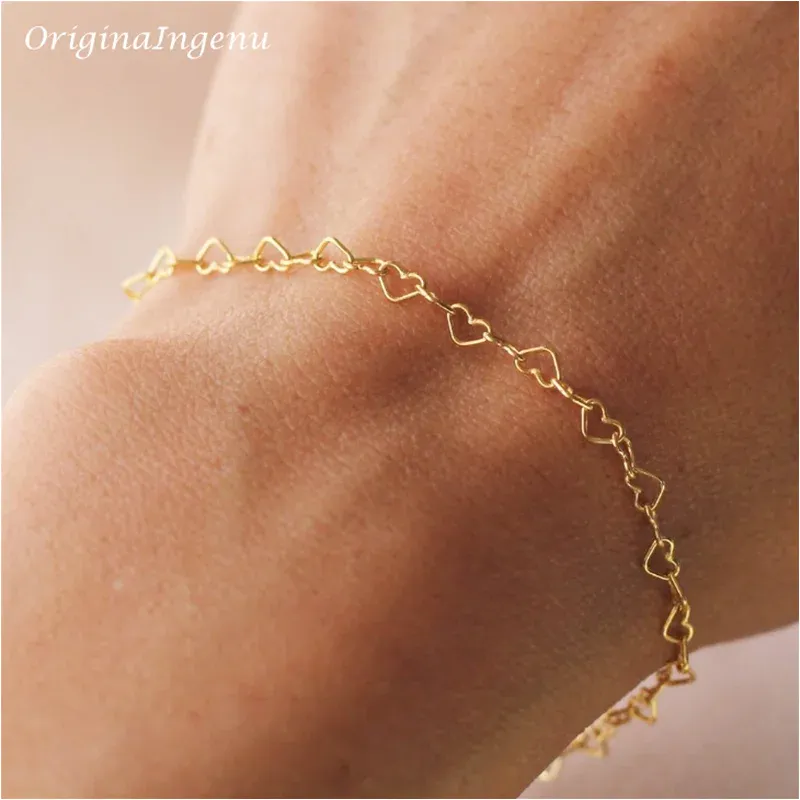 14K Gold-Filled Heart Chain Bracelet made by Victoria Emerson