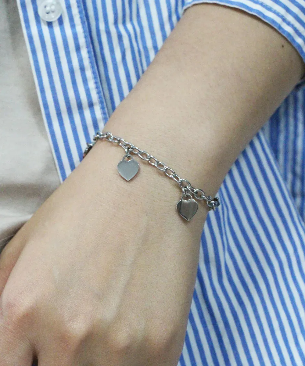 Personalized Engraved Heart Charm Bracelet sold by Victoria Emerson product image thumbnail 4