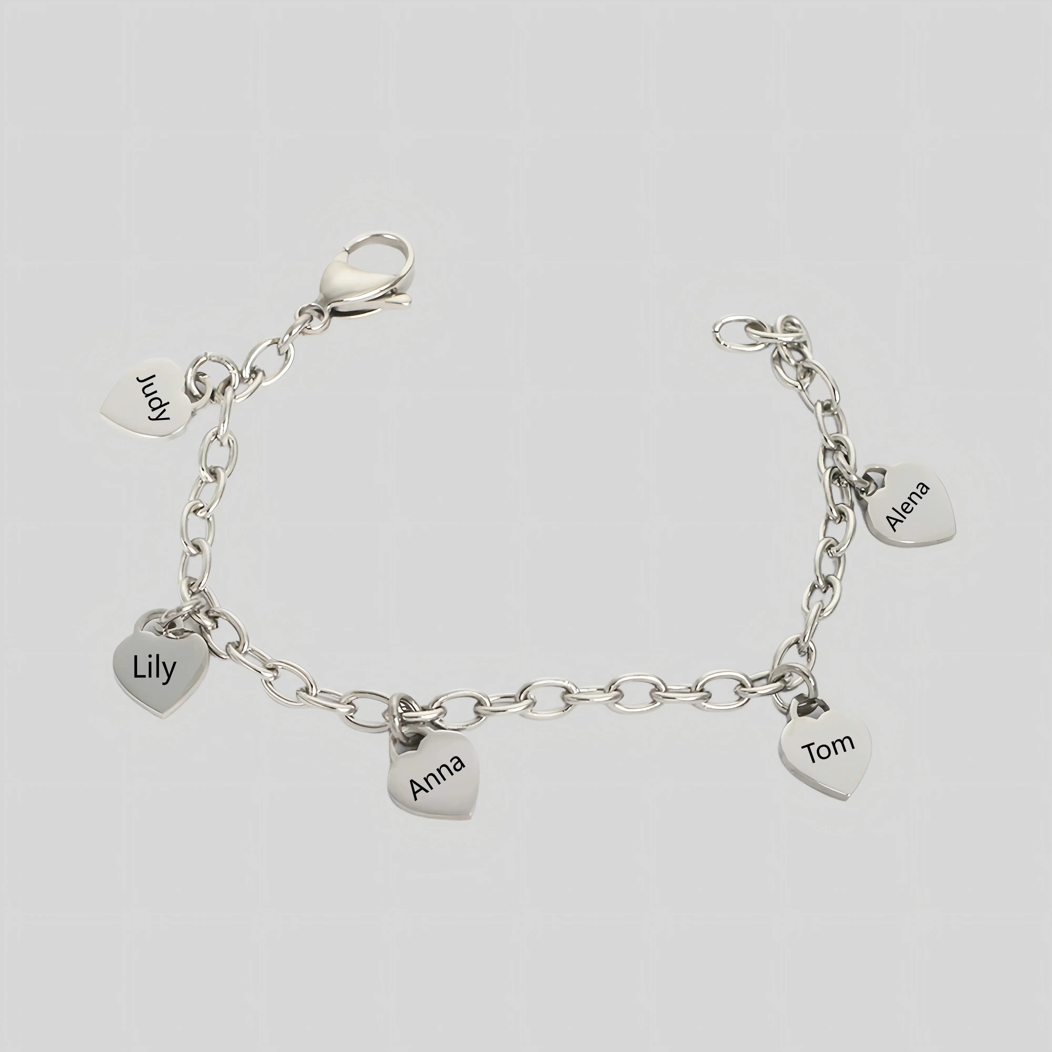 Personalized Engraved Heart Charm Bracelet sold by Victoria Emerson product image thumbnail 3