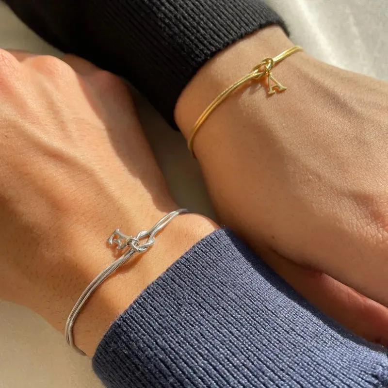 Custom Initial Love Knot Bracelet sold by Victoria Emerson