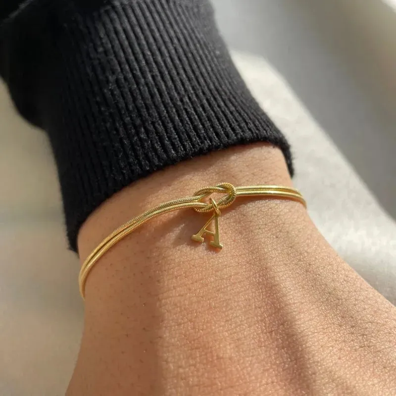Custom Initial Love Knot Bracelet sold by Victoria Emerson product image thumbnail 5