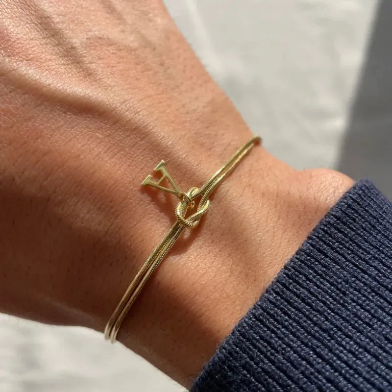 Custom Initial Love Knot Bracelet sold by Victoria Emerson product image thumbnail 2