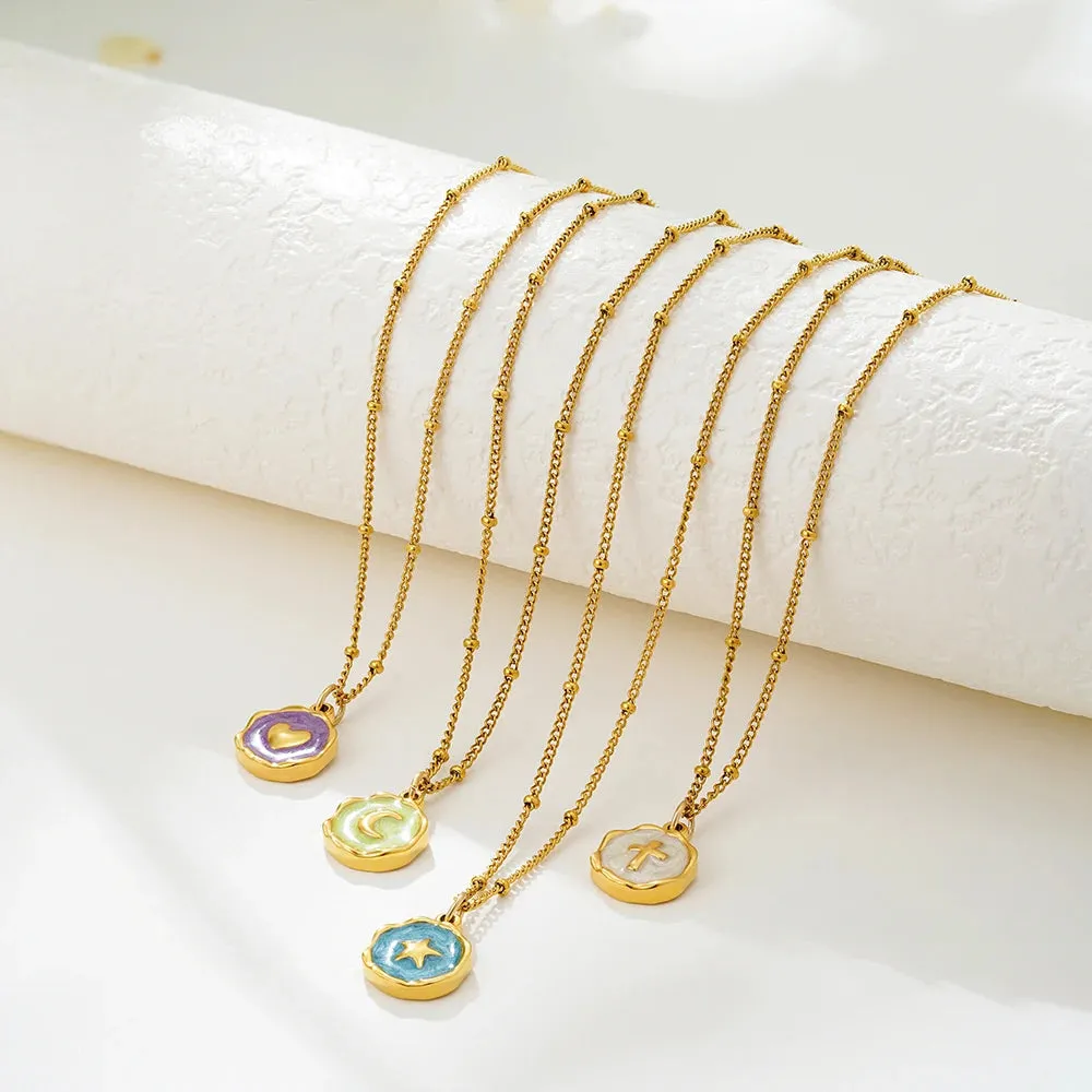 Opal Cross & Heart Pendant Necklace sold by Victoria Emerson product image thumbnail 2