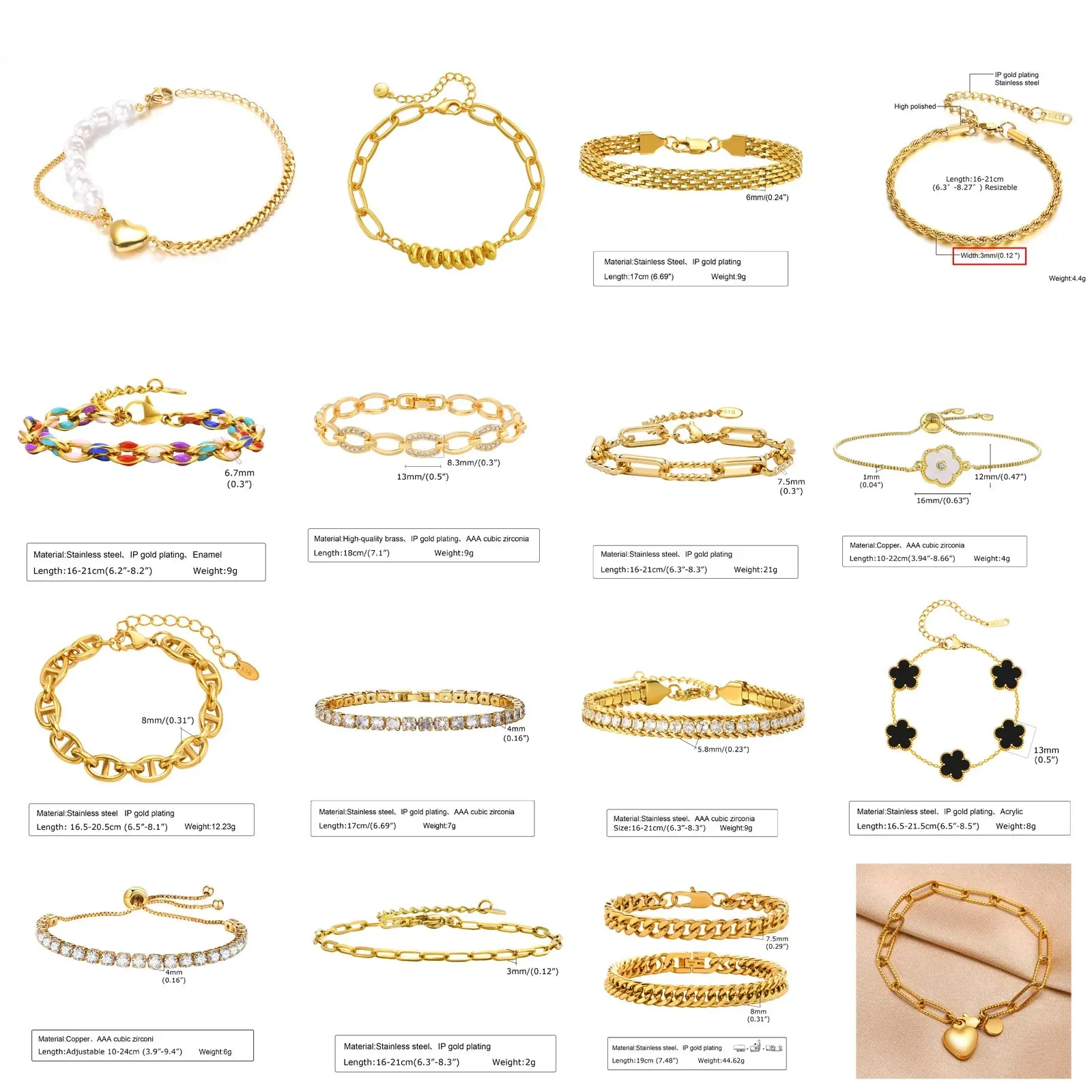 Gold Paperclip Chain Bracelet sold by Victoria Emerson product image thumbnail 3