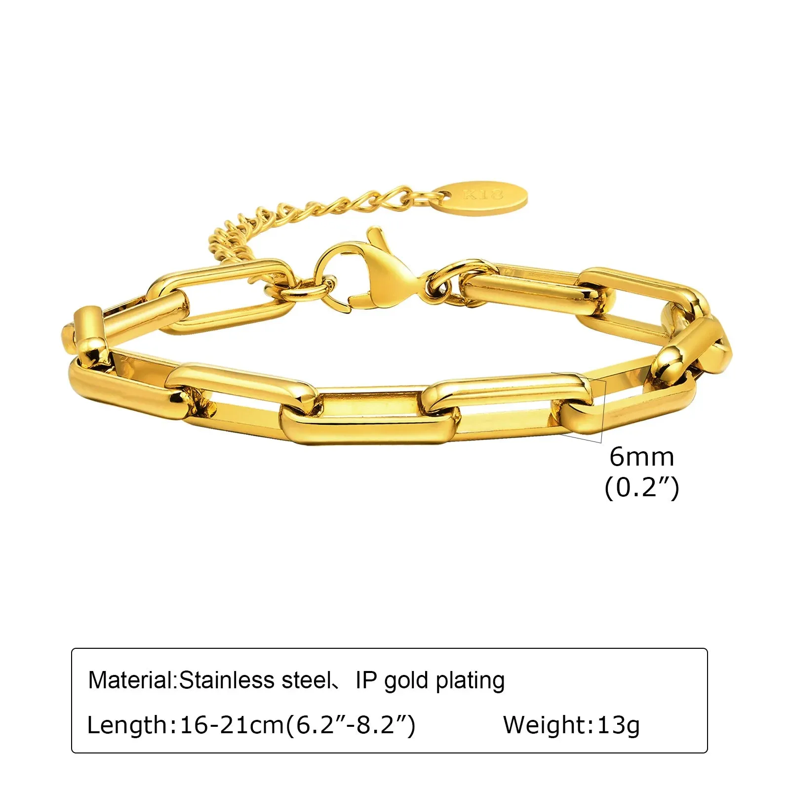 Gold Paperclip Chain Bracelet sold by Victoria Emerson product image thumbnail 4