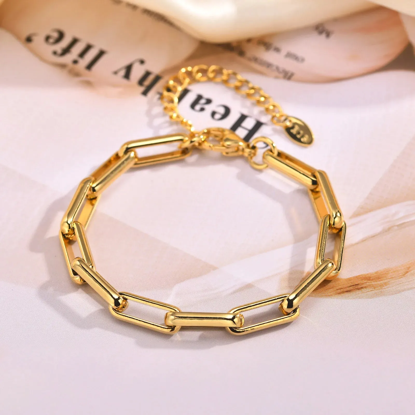 Gold Paperclip Chain Bracelet sold by Victoria Emerson product image thumbnail 5