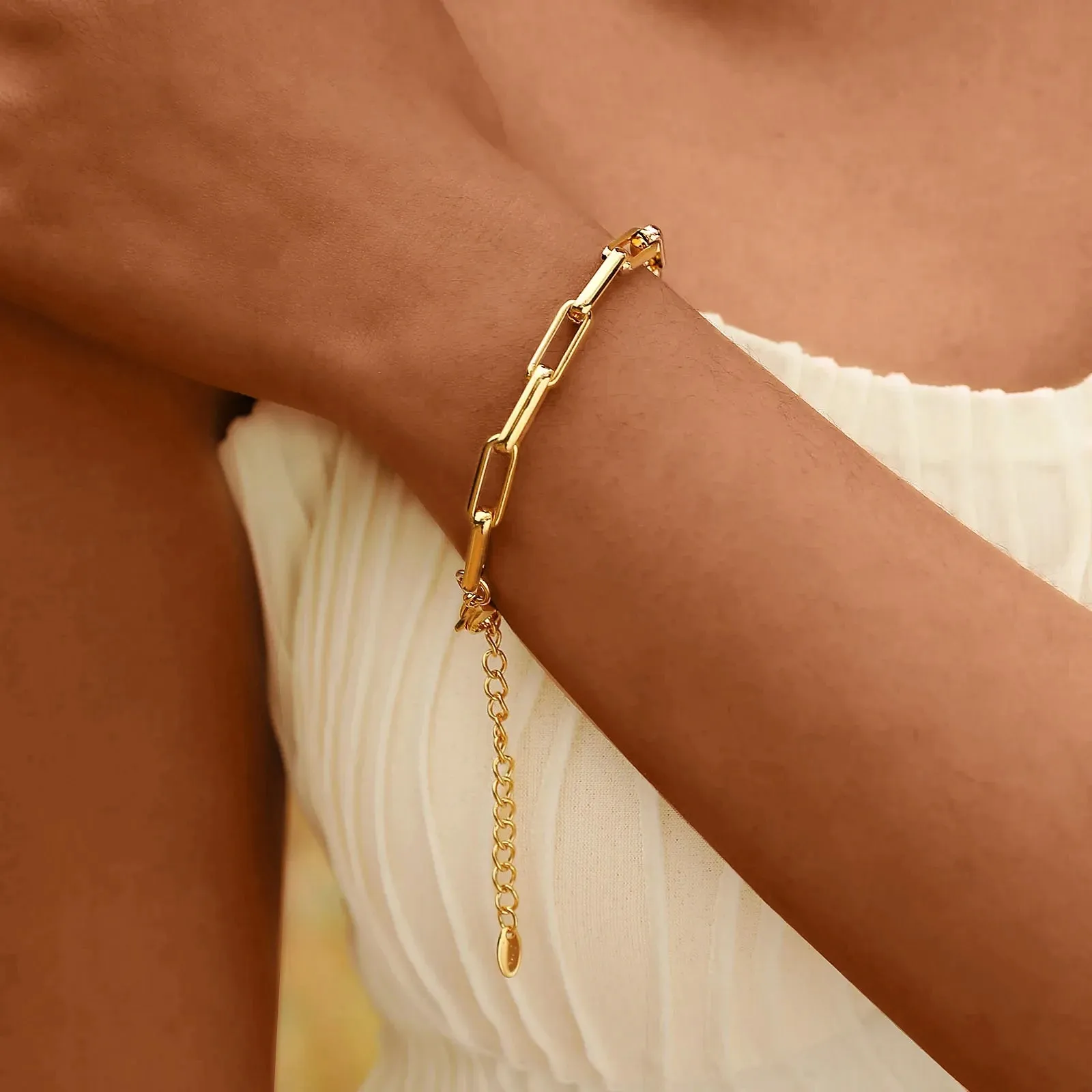 Gold Paperclip Chain Bracelet sold by Victoria Emerson product image thumbnail 2