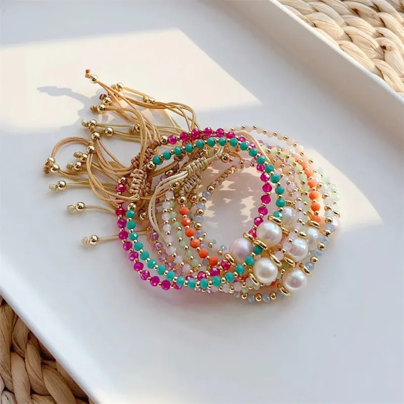 Crystal & Pearl Beaded Bracelet made by Victoria Emerson