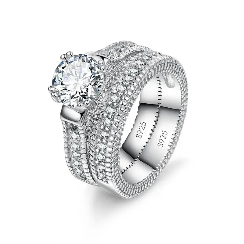 Sterling Silver Couple's Ring Set made by Victoria Emerson