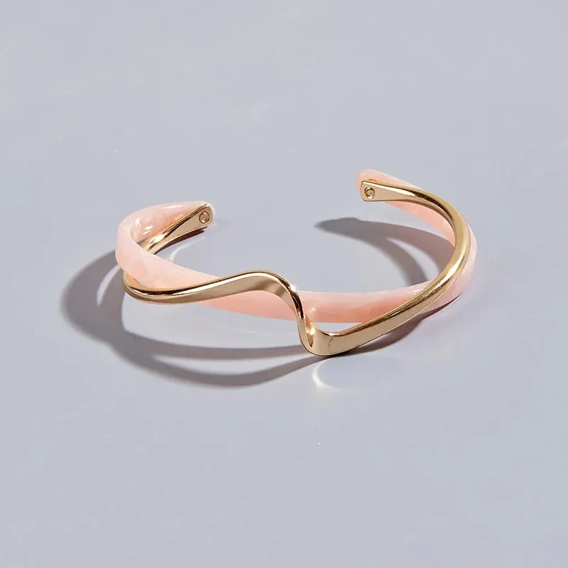 White Geometric Cuff Bracelet sold by Victoria Emerson product image thumbnail 4
